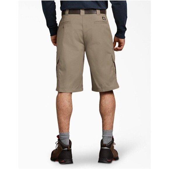 Dickies Flex Cargo Shorts Mens 30 Relaxed Fit Beige Khaki Pockets Twill Workwear - Picture 15 of 16